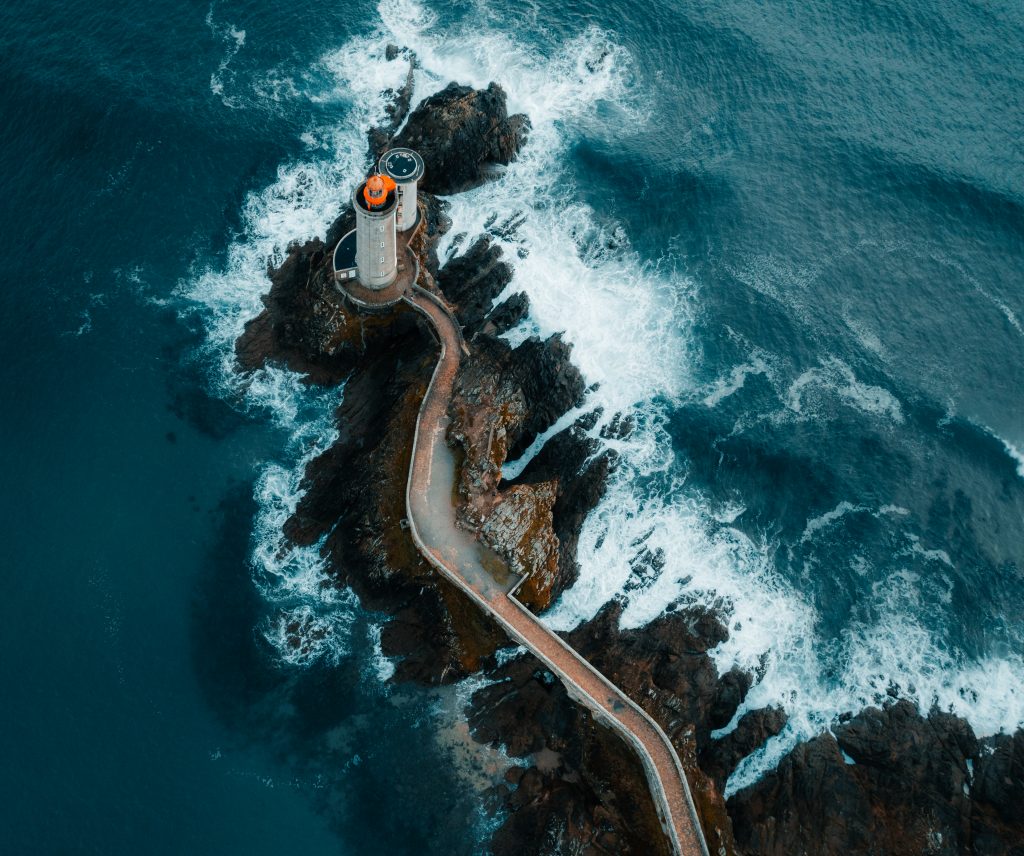 Vue drone zénithale du phare du Petit Minou